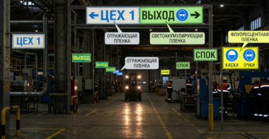 Навигация на заводе: Выбор плёнки для знаков ТБ и промышленного маркетинга